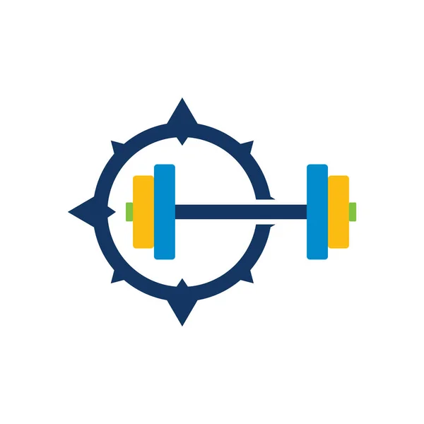 Ícone Logotipo Bússola Barra Design — Vetor de Stock