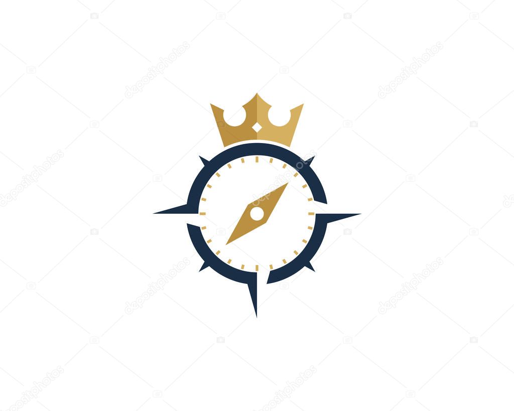 King Compass Logo Icon Design