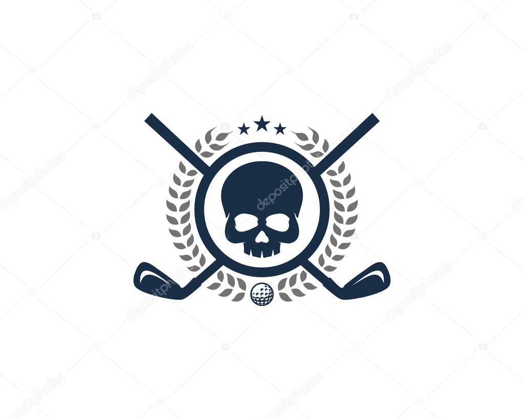 Skull Golf Logo Icon Design