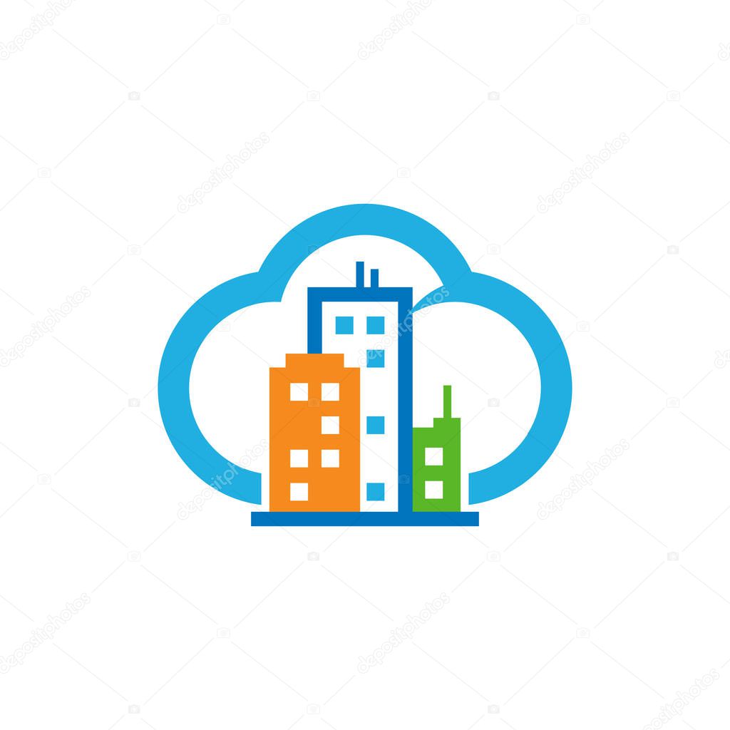 Town Cloud Logo Icon Design