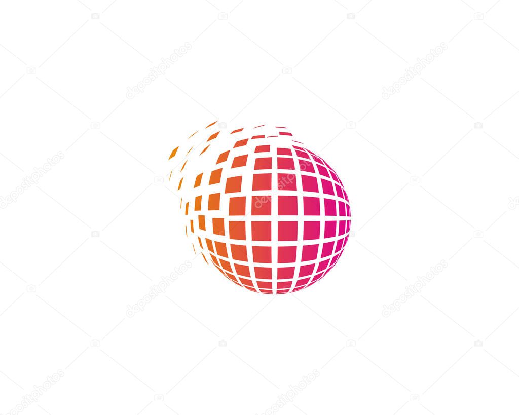 Pixel Globe Logo Icon Design