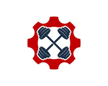 Dişli halter Logo simge tasarım