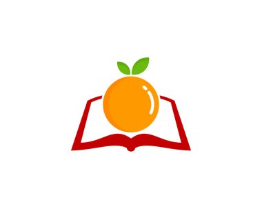 Meyve kitap Logo simge tasarım