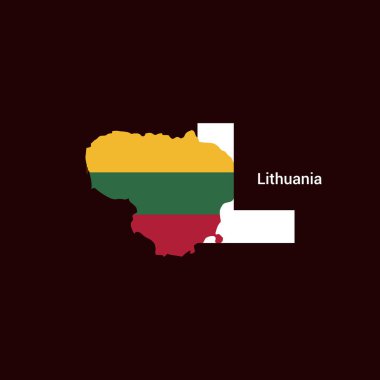 Harita ve bayrak ile Litvanya ilk harf ülke