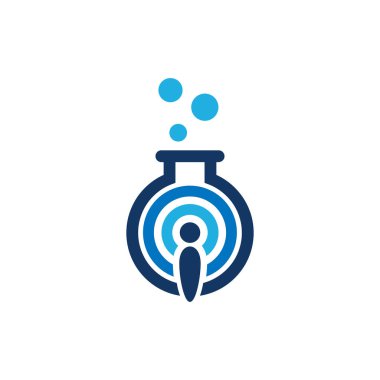 Laboratuvar şişesi simgesi Logo tasarım öğesi. Vektör çizim