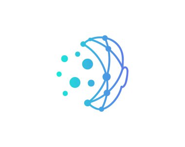 Dijital insan kafası Logo simge tasarım