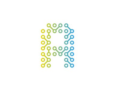 Devre teknoloji mektup simgesi Logo tasarım öğesi