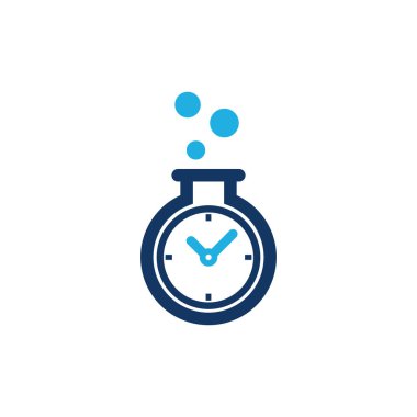 Laboratuvar şişesi simgesi Logo tasarım öğesi. Vektör çizim