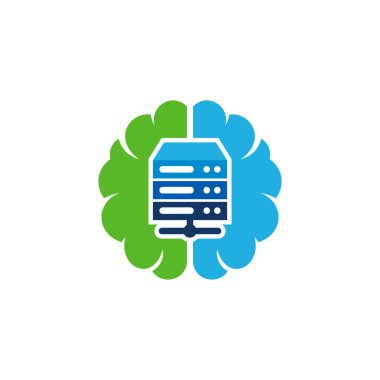 Sunucu beyin Logo simge tasarım