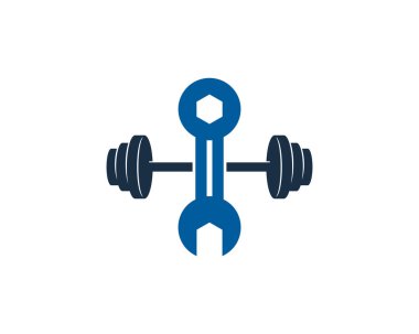 Repair Barbell Logo Icon Design vector