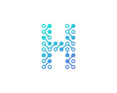 Devre dijital mektup s simgesi Logo tasarım öğesi 