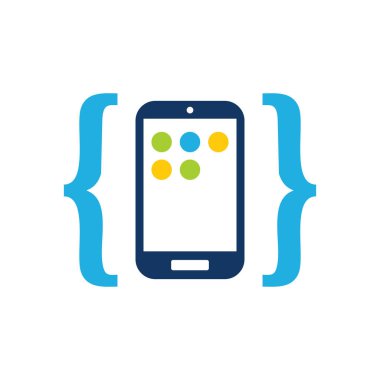 Mobil kodu Logo simge tasarım