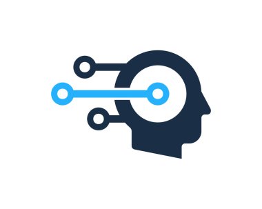 Dijital insan kafası Logo simge tasarım