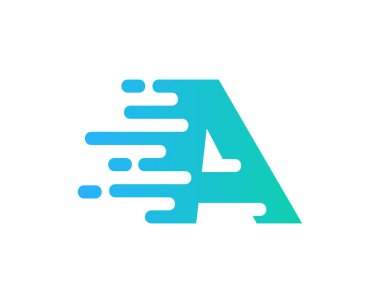 Hızlı harf A Logo simge tasarım