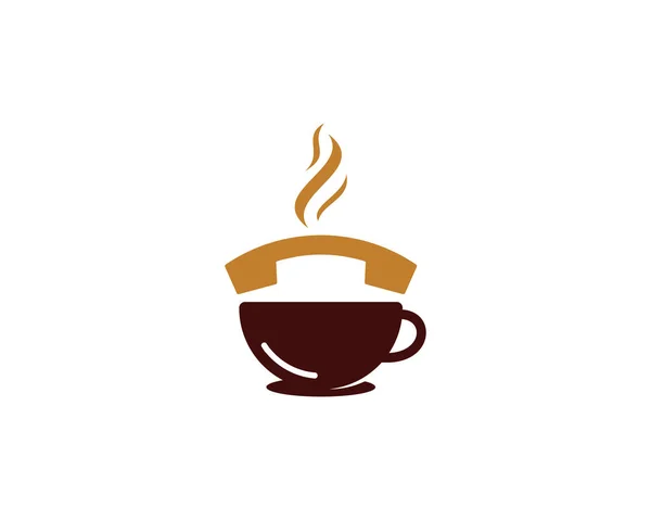 Café Call Logo Icône Design — Image vectorielle