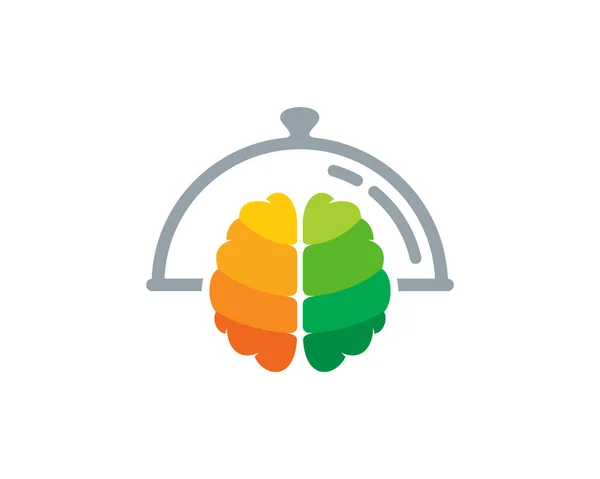食品脳ロゴ アイコン デザイン — ストックベクタ