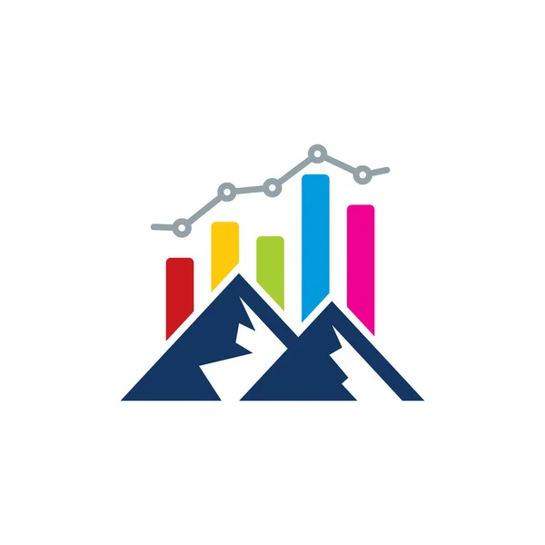 Mountain Analytic Logo Icon Design — Stock Vector