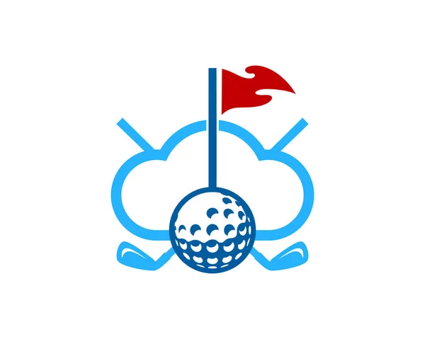 Cloud Golf Logo Дизайн Піктограм — стоковий вектор