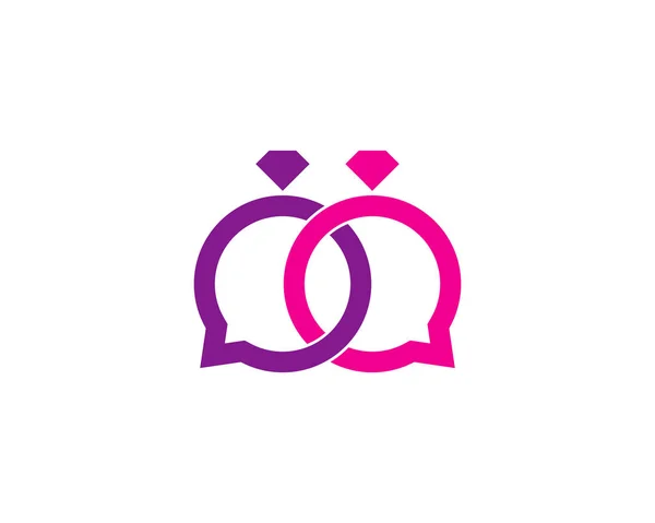Hochzeitschat Logo Icon Design — Stockvektor