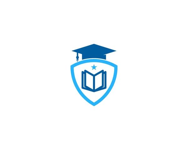 Shield Utbildning Logo Ikon Design — Stock vektor