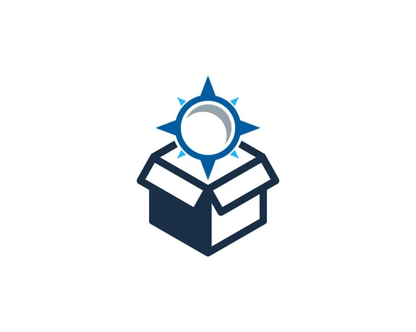 Compass Box Logo Ikon Design — Stock vektor