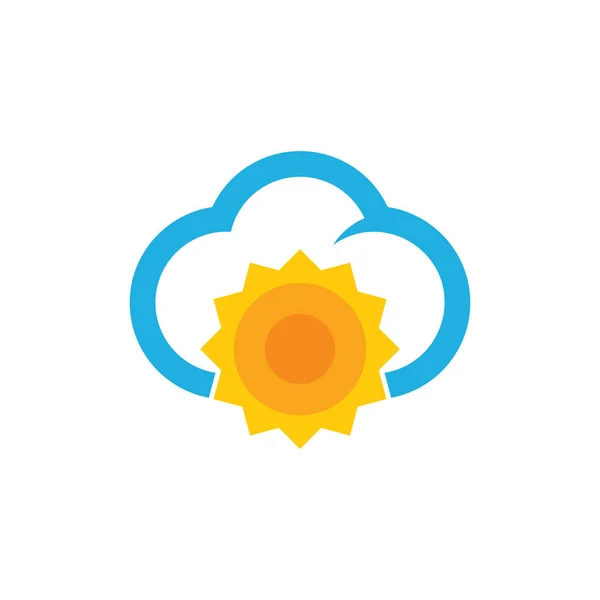 Sun Cloud Logo Icon Design — Stock Vector