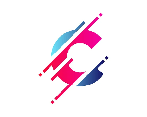 Dijital harfi c Pixel simgesi Logo tasarım öğesi
