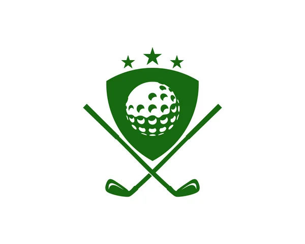 Escudo Golf Logo Icon Design —  Vetores de Stock