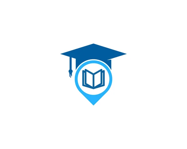 Pin Utbildning Logo Ikon Design — Stock vektor