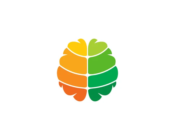 緑脳ロゴ アイコン デザイン — ストックベクタ