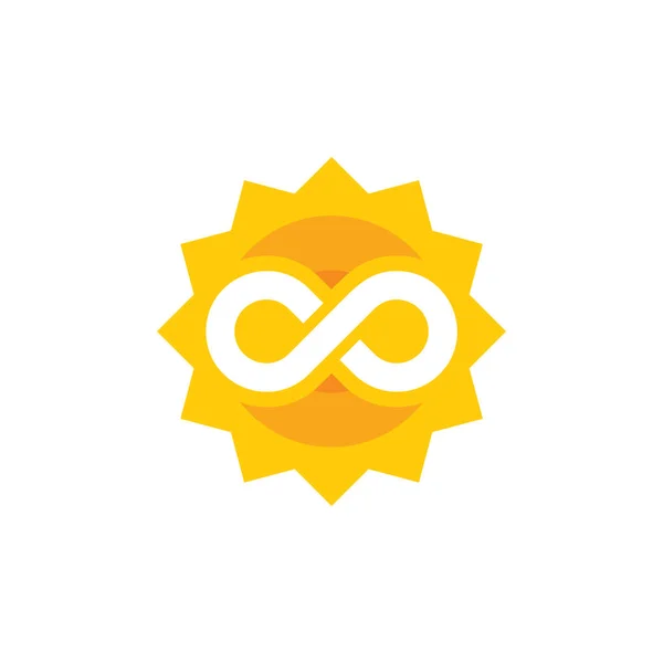 Ήλιος Άπειρο Λογότυπο Εικονίδιο Σχεδιασμός — Διανυσματικό Αρχείο