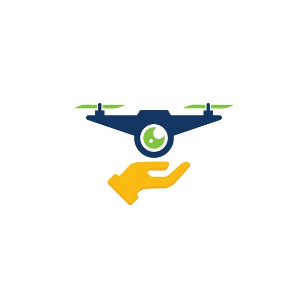 Progettazione Icona Logo Drone Care — Vettoriale Stock