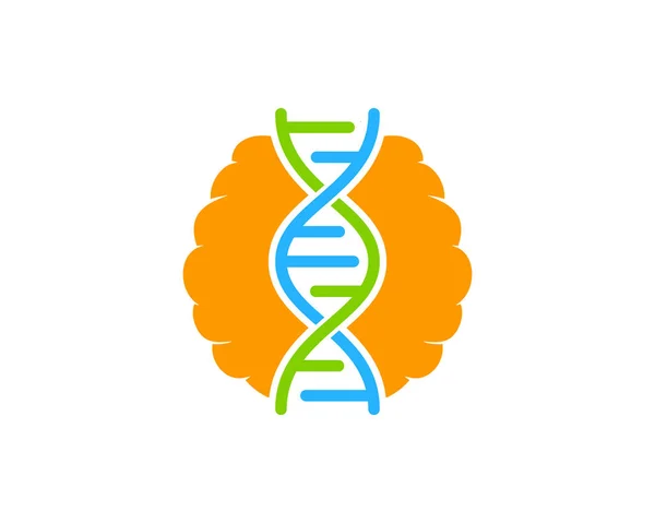 Icona Del Logo Del Dna Cerebrale Design — Vettoriale Stock