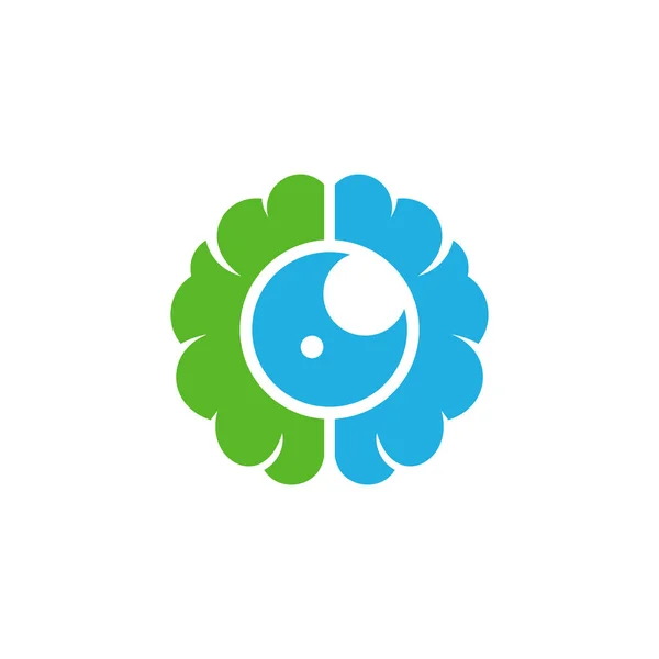 Diseño Del Icono Del Logotipo Visión Brain — Vector de stock