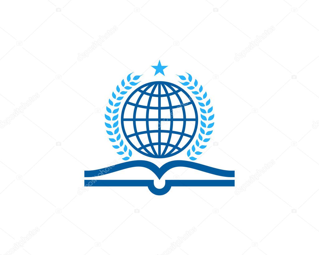 Globe Book Logo Icon Design
