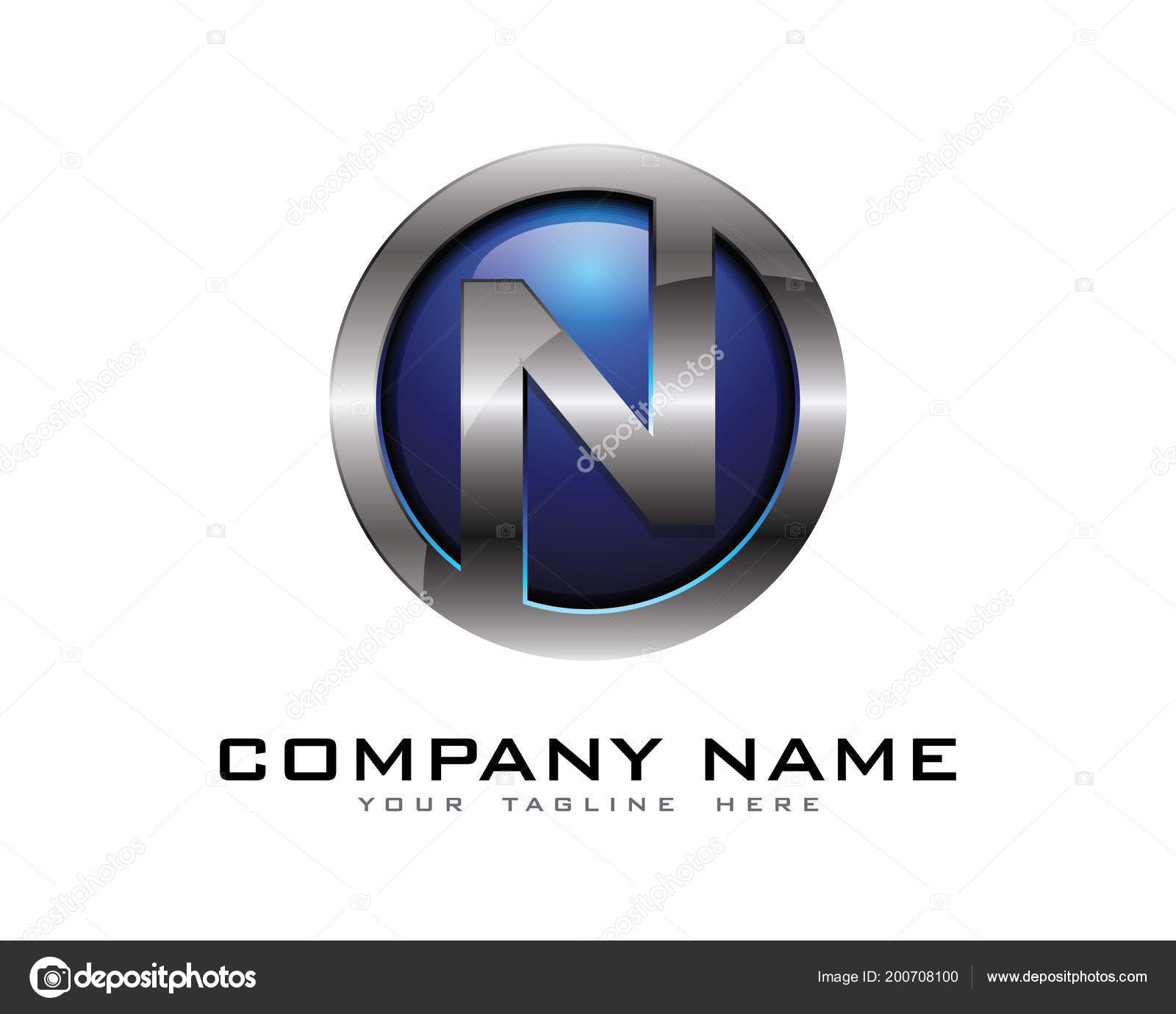 Буква Chrome Circle Шаблон Дизайна Векторное Изображение.
