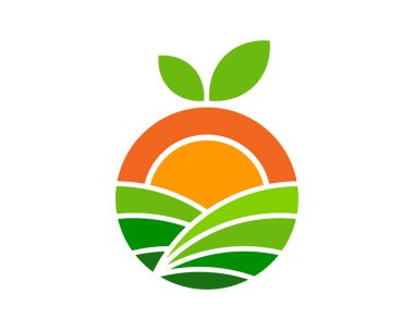 Meyve çiftlik logosu simgesi tasarım