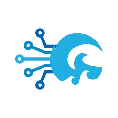 Dalga Digital logosu simgesi tasarım