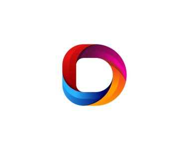 Renkli harf d simgesi Logo tasarım öğesi