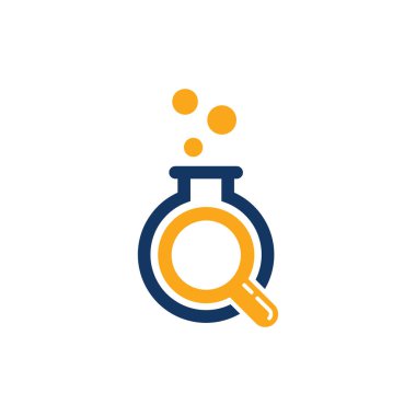 Laboratuvar şişesi simgesi Logo tasarım öğesi. Vektör çizim