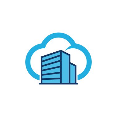 Bina bulut Logo simge tasarım