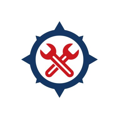 Onarım pusula Logo simge tasarım