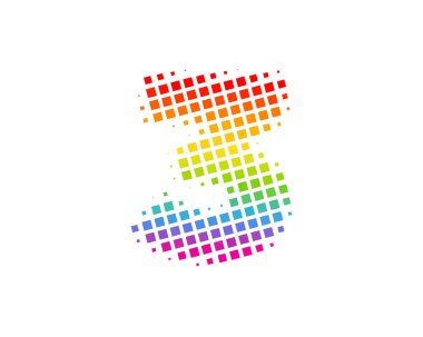 3 noktalı resim mektup renkli nokta Logo simge tasarım