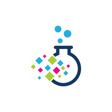 Laboratuvar şişesi simgesi Logo tasarım öğesi. Vektör çizim