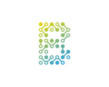 Devre dijital mektup b simgesini Logo tasarım öğesi 