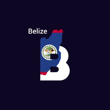 Harita ve bayrak ile Belize ilk harf ülke
