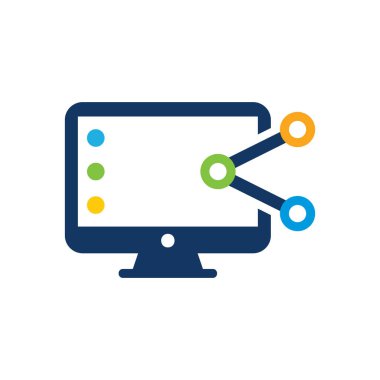 Paylaş bilgisayarın Logo simge tasarım