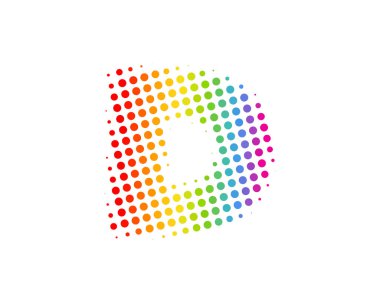 Yarı ton mektup d renkli nokta simgesini Logo tasarım öğesi