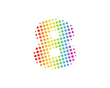 8 noktalı resim mektup renkli nokta Logo simge tasarım