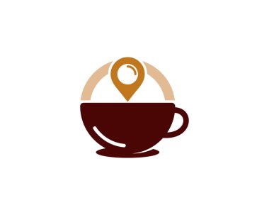 Noktası kahve Logo simge tasarım